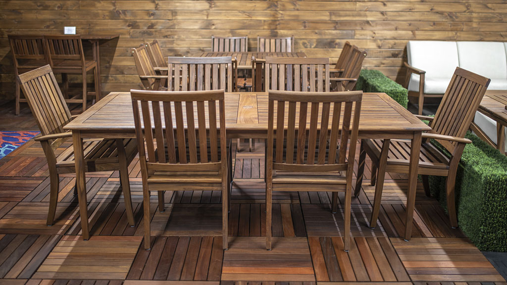 Elegant Brazilian Walnut 6 person dining. Wood Furniture Store Champaign IL