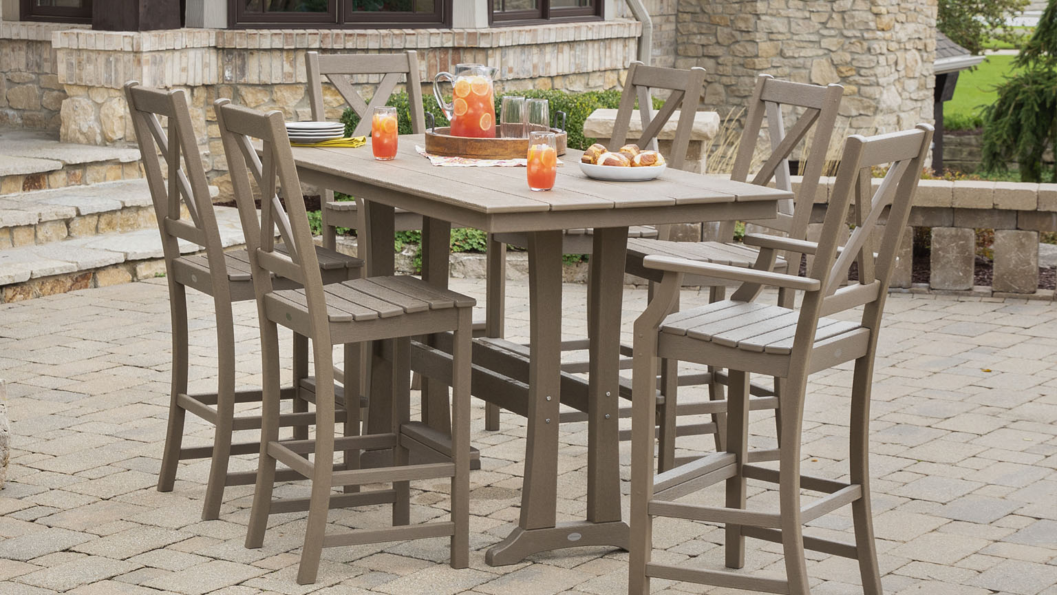 Polywood Bar Counter Dinette in Tan