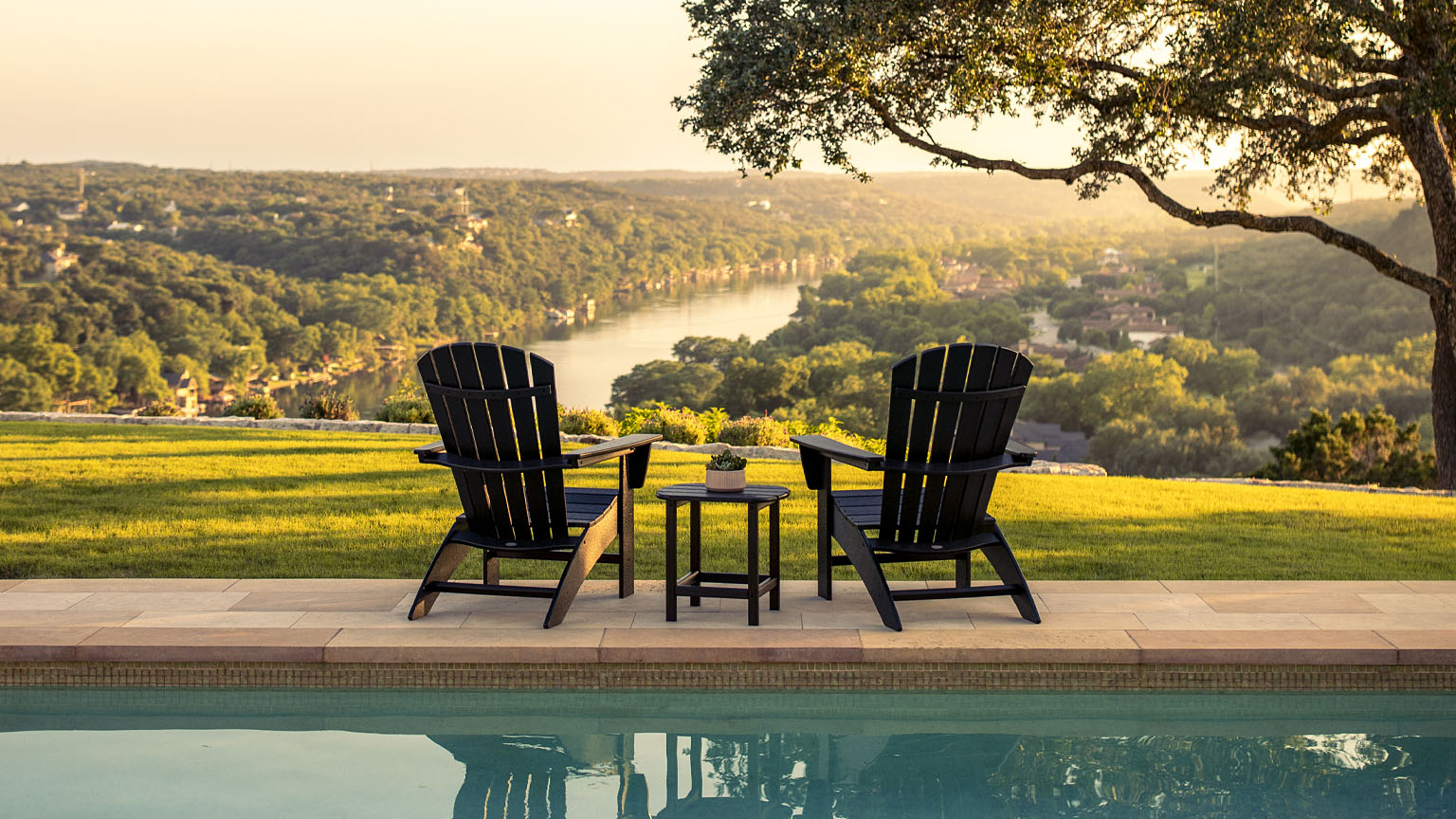 Polywood Black Adirondacks Side Table Best Value Poly Furniture Brand - Champaign IL Store