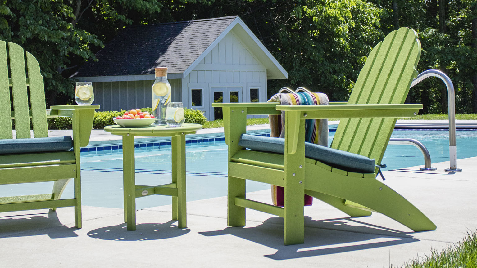 Polywood Chairs Poolside shown in Green