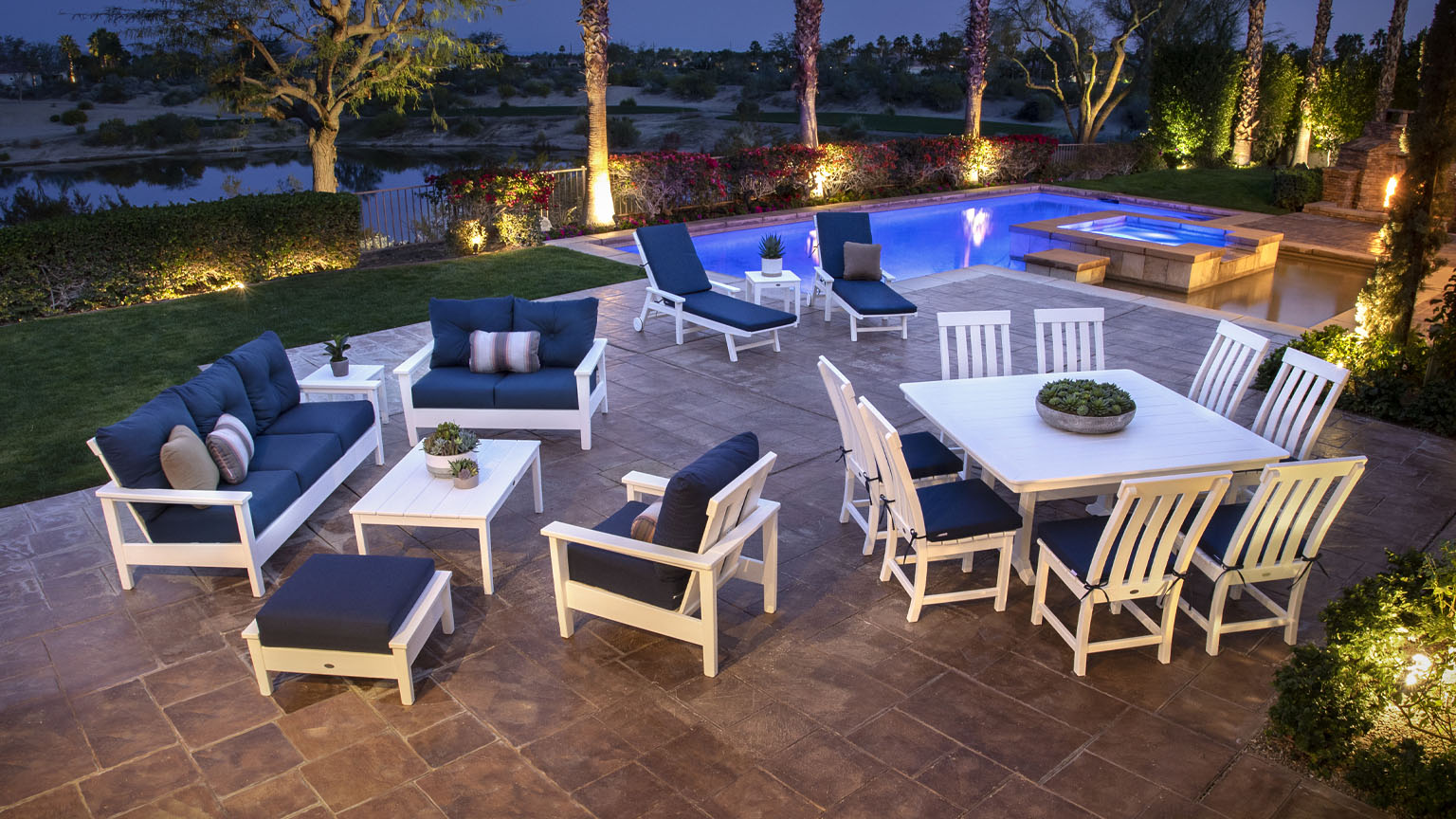 Polywood Commercial Deep Seating Poolside