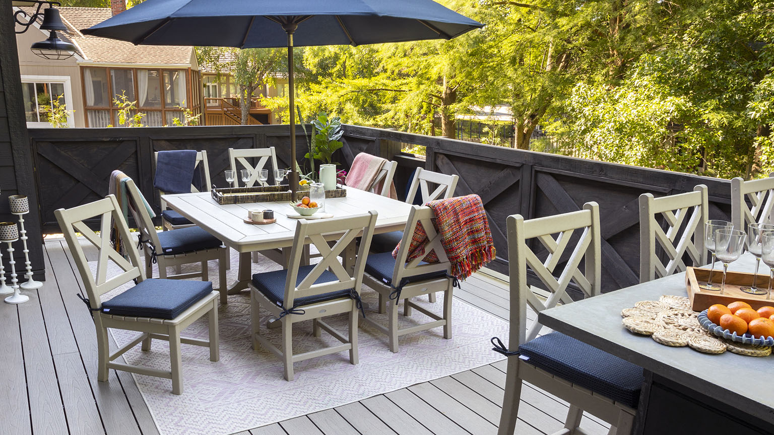 Polywood Dining in Grey on the Deck