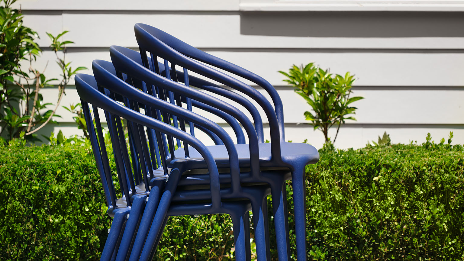 Woodard Windsor Chairs in Blue - Stackable