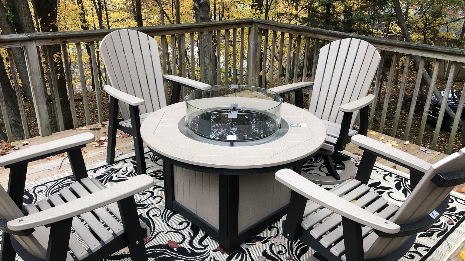 Danville IL - Fire Table Package by Berlin Gardens - Light Grey on Black